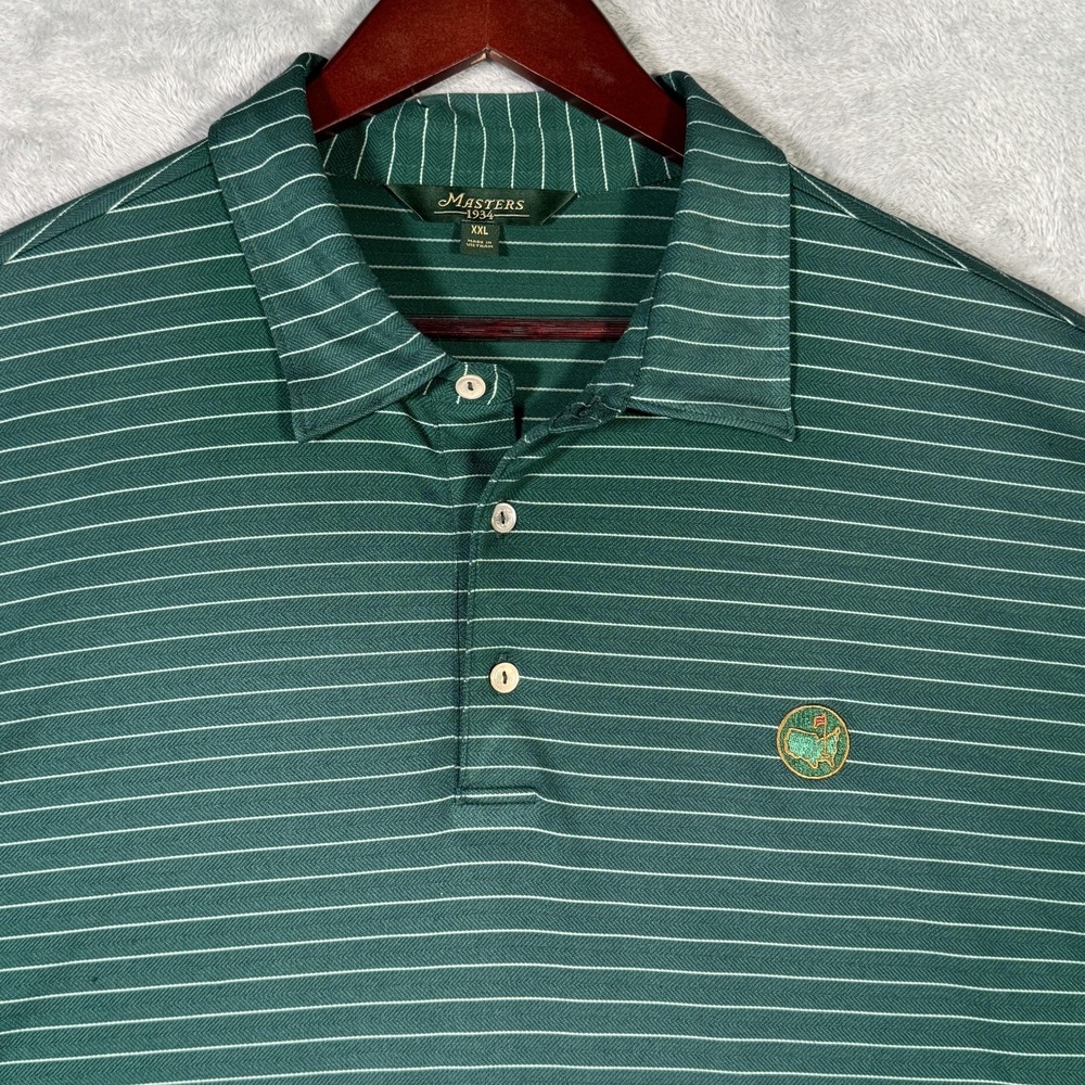 Masters Green Striped Polo Shirt